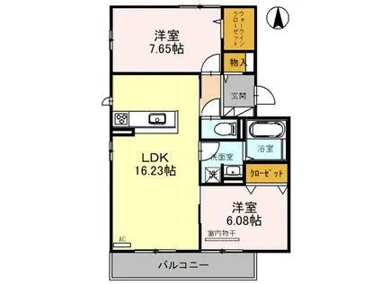 モンパレス(2LDK/3階)の間取り写真
