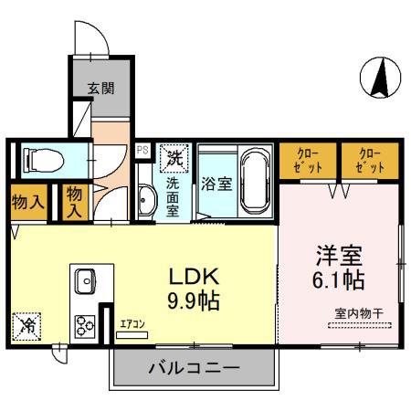 ノルテ・デル・カスティーリョ(1LDK/2階)の間取り写真