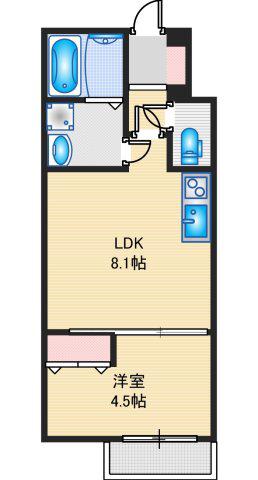 フォレ下穂積2丁目(1LDK/3階)の間取り写真