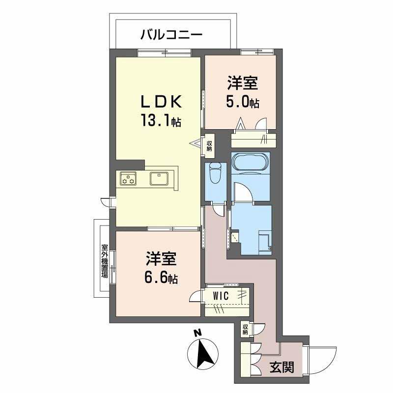 シャーメゾンひいらぎ(2LDK/3階)の間取り写真