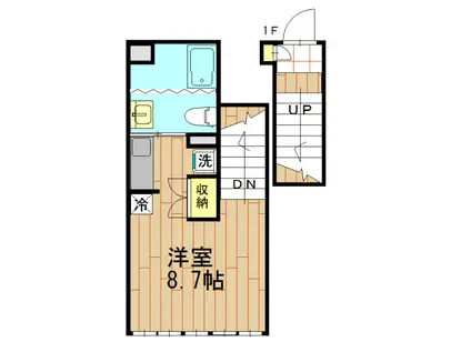 アクロコート(ワンルーム/2階)の間取り写真