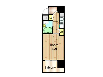 ヴィラ小川町(1K/2階)の間取り写真