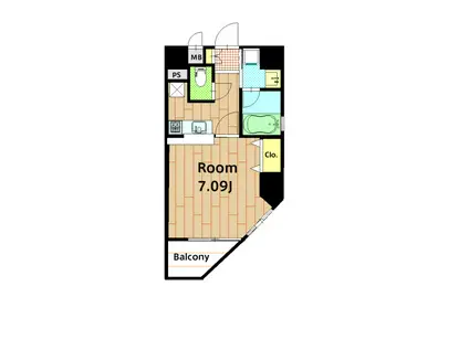 エスパシオ バーデ(1K/6階)の間取り写真