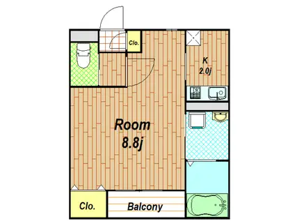 CASA PLACIDA (1K/1階)の間取り写真