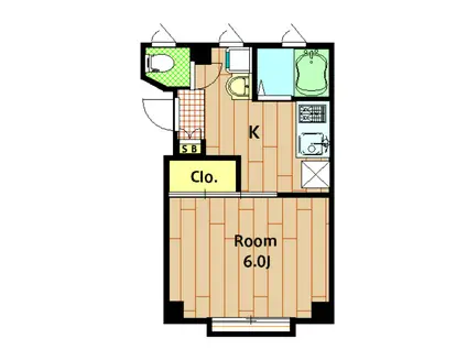 菊鮨ビル(1K/3階)の間取り写真