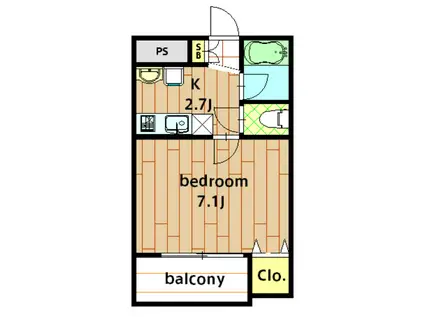 グラン シャリオ(1K/1階)の間取り写真