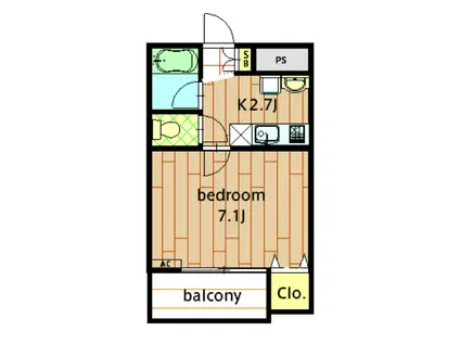 グラン シャリオ(1K/3階)の間取り写真