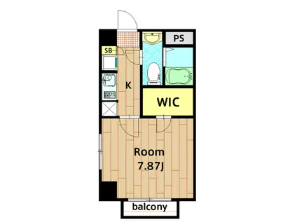 グランディール(1K/5階)の間取り写真