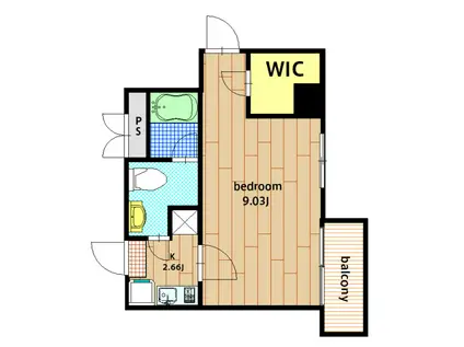 グランディール(1K/2階)の間取り写真