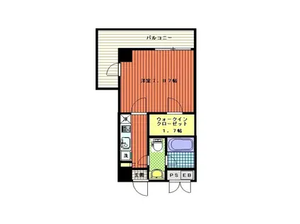 グランディール(1K/2階)の間取り写真