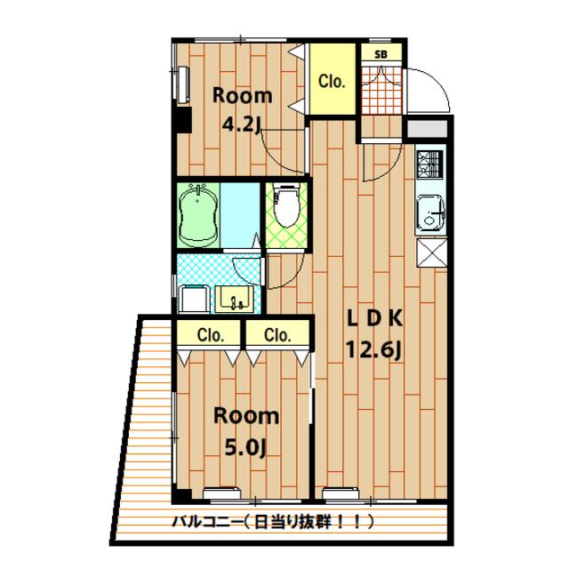 グレードワンヒラタ(2LDK/2階)の間取り写真