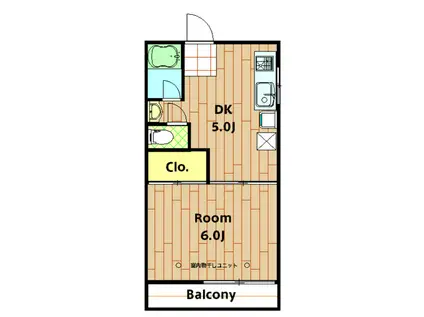 コーポサンライズ(1DK/1階)の間取り写真