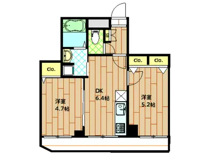 ハイネス大森(2DK/3階)の間取り写真