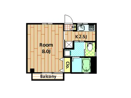 ハウスベルーガ(1K/2階)の間取り写真