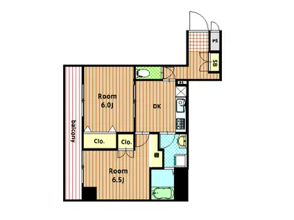 橋本コーポ(2DK/3階)の間取り写真