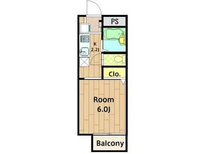 BEE・FLAT(1K/1階)の間取り写真