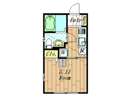 FOREST OASE(1K/2階)の間取り写真