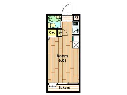 三幸ハイム(ワンルーム/1階)の間取り写真