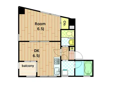メゾンドボナール(1DK/4階)の間取り写真