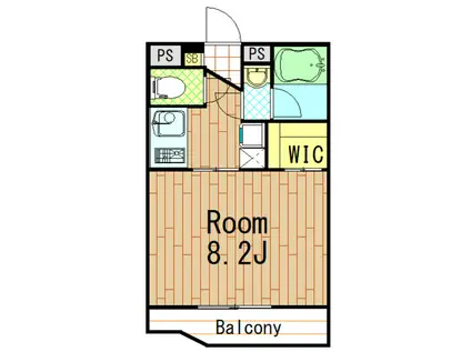 ラトレールエスポワール(1K/1階)の間取り写真