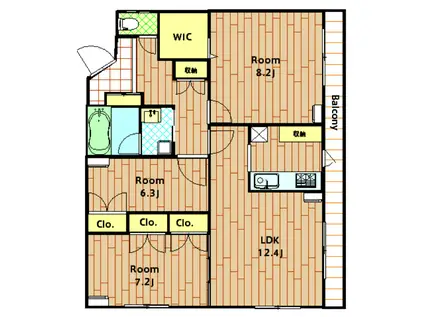 ラフィーネ大森(3LDK/3階)の間取り写真