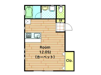 ル・トレフル(ワンルーム/2階)の間取り写真