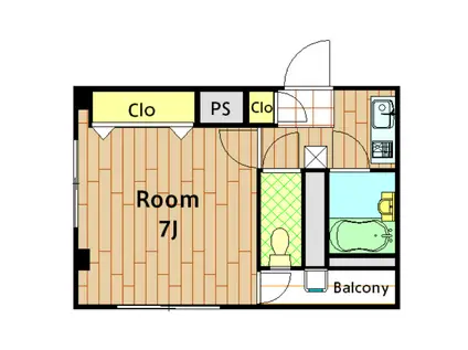 ロフティ池上(1K/2階)の間取り写真