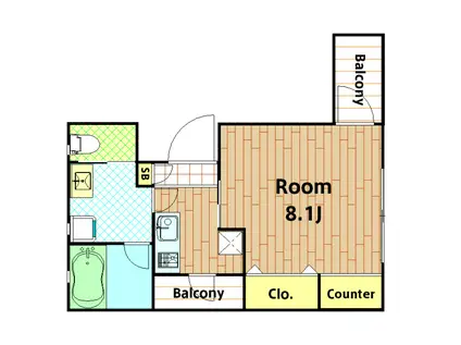 シンシアレジデンス大森(1K/3階)の間取り写真