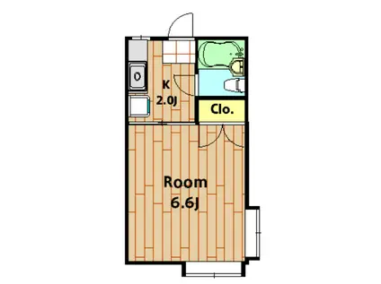 雑色コーポⅥ(1K/1階)の間取り写真