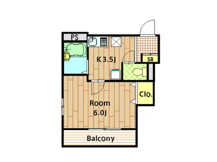 中央メゾン(1K/3階)の間取り写真