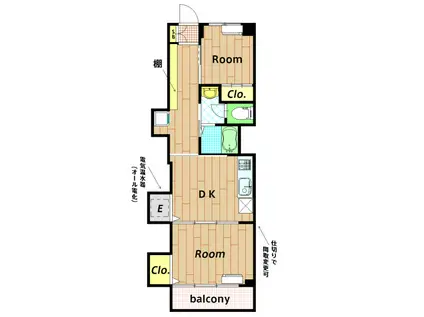 TSK蒲田フラワーマンション(2DK/6階)の間取り写真