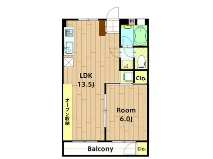 メイゾン茨田(1LDK/2階)の間取り写真