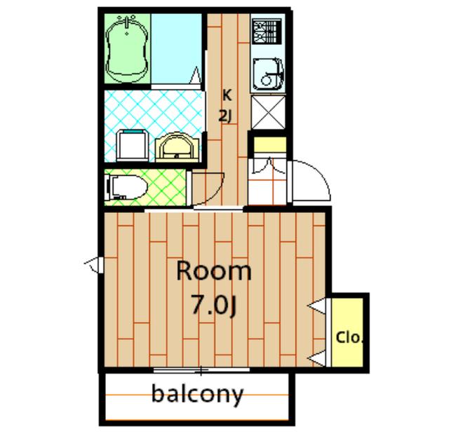 ESPACIO MAYOR(1K/2階)の間取り写真