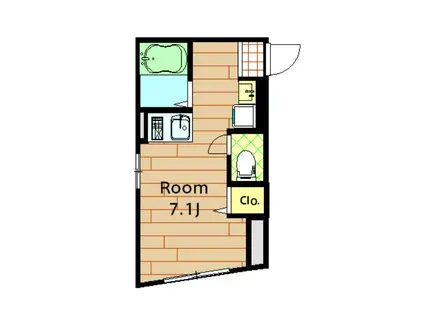 桜ヒルズ仲六郷(ワンルーム/1階)の間取り写真