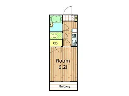 レジデンス望(1K/3階)の間取り写真