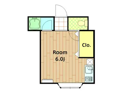 パールハイツ(ワンルーム/2階)の間取り写真