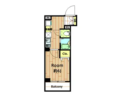 エクセルⅤ(1K/4階)の間取り写真