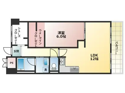 ユーレジデンス武庫川(1LDK/5階)の間取り写真