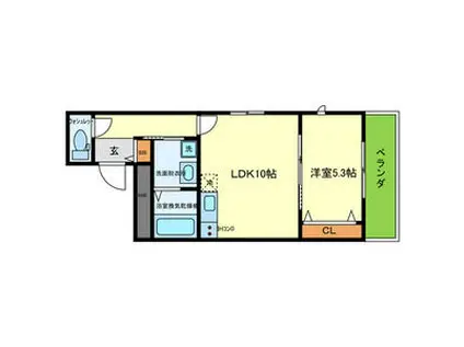 T-TRAD CASA(1DK/2階)の間取り写真