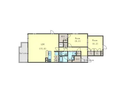 プラウド西宮北口(2LDK/2階)の間取り写真