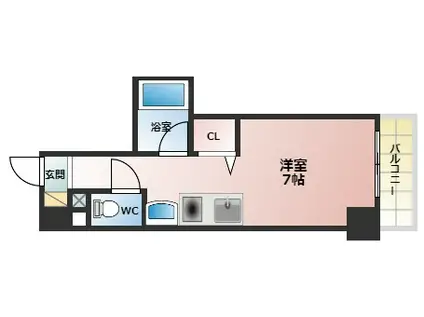 グロース西宮北口(ワンルーム/1階)の間取り写真
