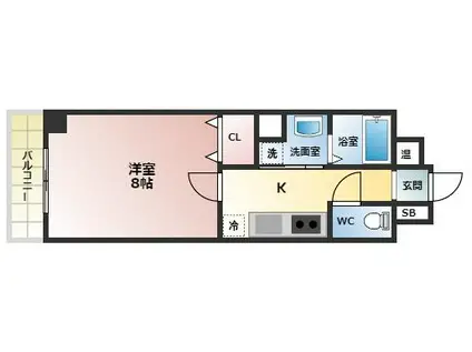 アンカーポート西宮(1K/1階)の間取り写真