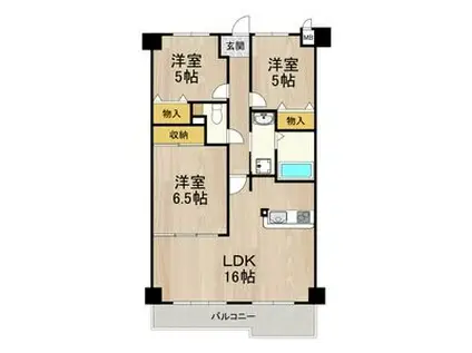 レフィナード(3LDK/5階)の間取り写真