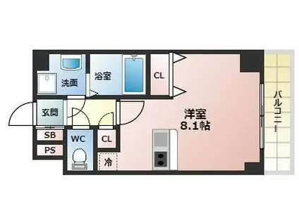 VERDE西宮(ワンルーム/3階)の間取り写真