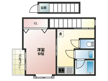 サンフォード上ヶ原(1K/2階)の間取り写真