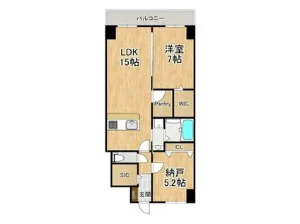 GROOVE上甲子園レジデンス(1SLDK/5階)の間取り写真