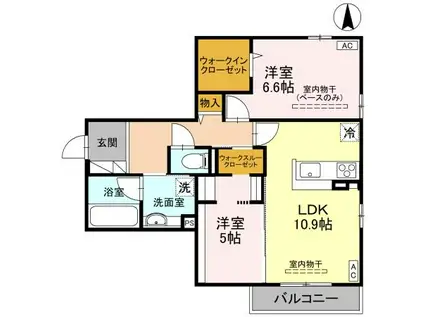 富山地鉄富山市内線 地鉄ビル前駅 徒歩9分 3階建 築1年(2LDK/3階)の間取り写真