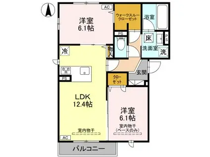 富山地鉄富山市内線 大町駅(富山) 徒歩25分 3階建 新築(2LDK/1階)の間取り写真