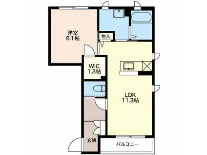 ソラーナ(1LDK/1階)の間取り写真