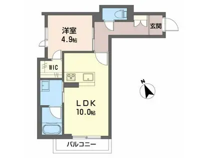 万葉線 市民病院前駅 徒歩2分 3階建 築3年(1LDK/2階)の間取り写真